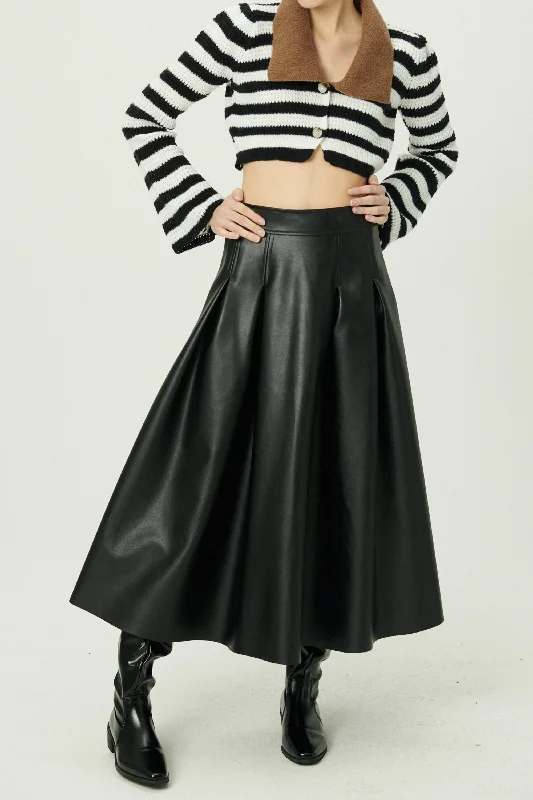 Patricia Pleather Full Skirt linen skirt light