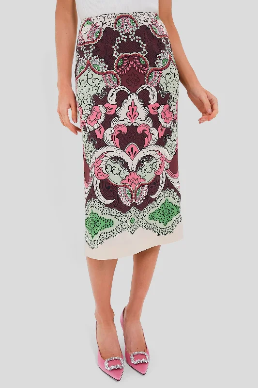 Portal Placee Pencil Skirt patchwork skirt art