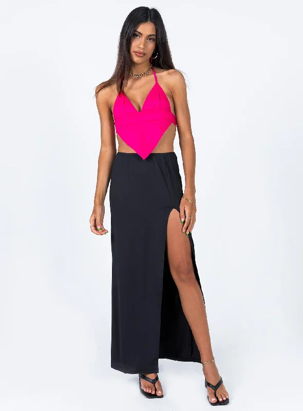 Rosetta Low Rise Maxi Skirt Black velvet skirt rich