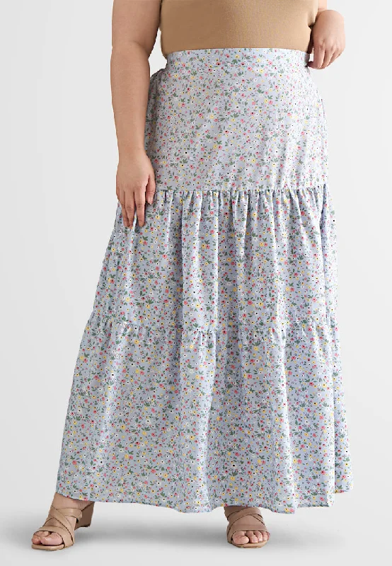 Sandria Long Tiered Skirt corduroy skirt durable