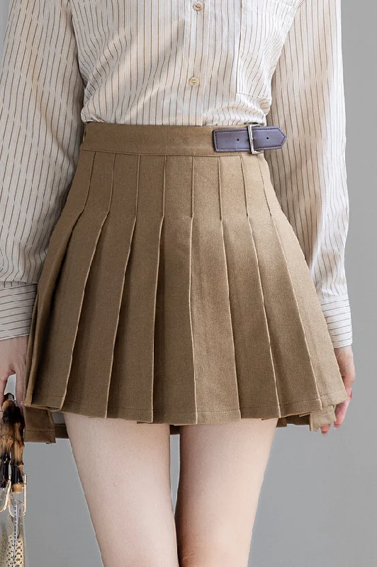 Varsity Prep Tennis Skirt (Khaki) mini skirt trendy