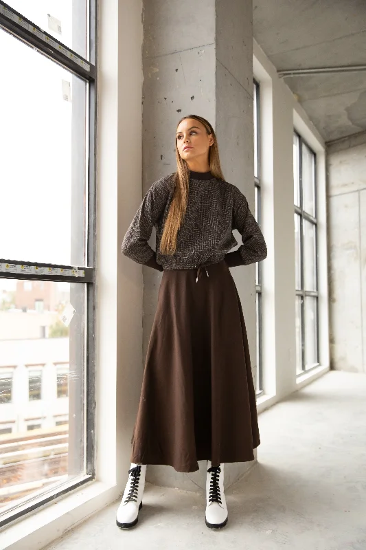 Winter Circle Skirt - Espresso corduroy skirt durable