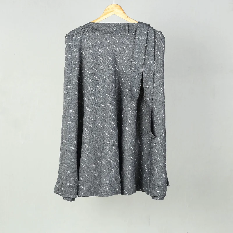 Grey - Wrap Around Cotton Pochampally Ikat Skirt 04 cashmere skirt rich