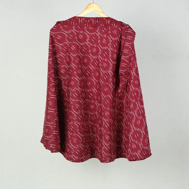 Purple - Wrap Around Cotton Pochampally Ikat Skirt 06 velvet skirt rich