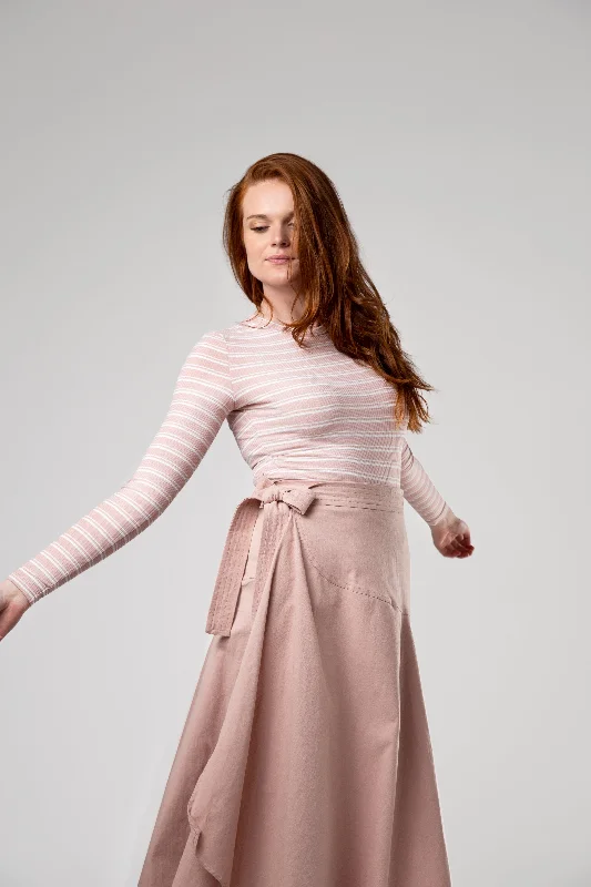 Wrap Tie Skirt - Pink tiered skirt playful