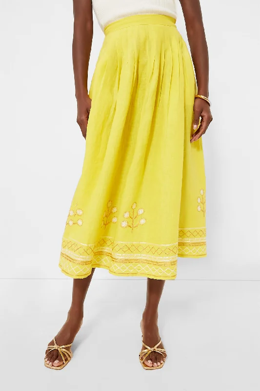 Yellow Zazou Skirt corduroy skirt comfortable